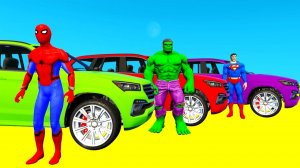 Мультики про цветные МАШИНКИ Супергерои соревнуются мультфильм для детей