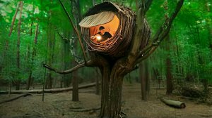Строю дом скворечник на дереве. Убежище для выживания. Лесная хижина. Бушкрафт