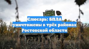 Слюсарь: БПЛА уничтожены в трёх районах Ростовской области