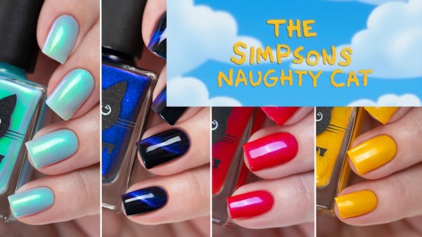 NAUGHTY CAT декабрь 2025 || коллекция лаков для ногтей по Симпсонам