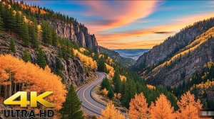 🚗 SmartTV 4К ➤ 🌄 Осенние краски на закате - по живописному шоссе Юты 14 !
