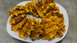 Вафли из тыквы в вафельнице / Тыквенные вафли в электровафельнице - вкусные вафли из тыквы