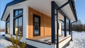 Обзор одноэтажного   дома из СИП панелей 71 м2 с двумя спальнями и большим остеклением.