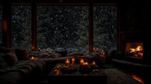 Зимний отдых ❄️ Тепло камина на фоне снежного пейзажа для хорошего ночного сна