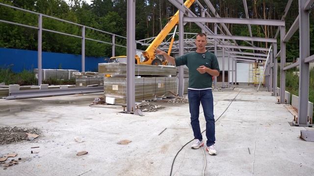 Промышленное здание из сэндвич-панелей 900 м2 | Этап 2 | Металлокаркас и сэндвич-панели смотреть онлайн