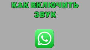 Как включить звук в Ватсапе