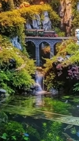 Ещё одно оформление аквариума с водопадом от нейросети. Как вам такое аквариумисты? смотреть онлайн