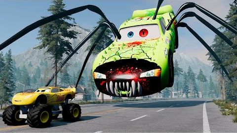 Эпический побег из Зомби Молния Маккуин Пожиратель, Хьюго Машин Пожиратель_BeamNG.Drive смотреть онлайн