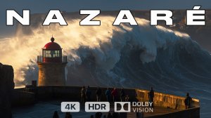 Гигантские волны в Назаре и пешеходная прогулка 4K: наблюдайте за огромными волнами Португалии