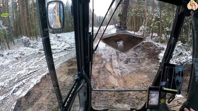 Строительство, дренажные работы на лесной дороге, продолжение смотреть онлайн