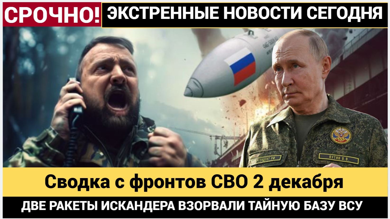Сводка с фронтов СВО 2 декабря Уничтожен особо важный объект ВСУ Подоляка Война 2.12.2025 смотреть онлайн