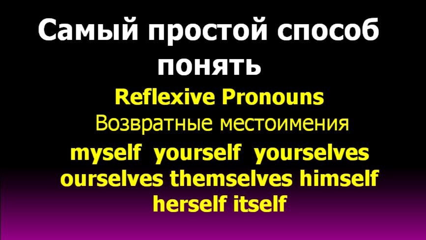 Reflexive pronouns Возвратные местоимения myself himself herself yourselves ourselves themselves смотреть онлайн