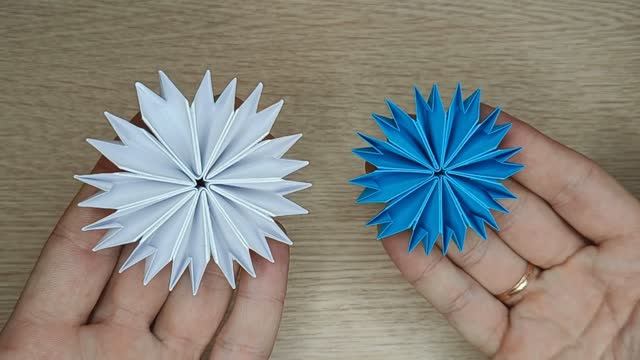 Объемная снежинка из бумаги. Новогодние поделки смотреть онлайн