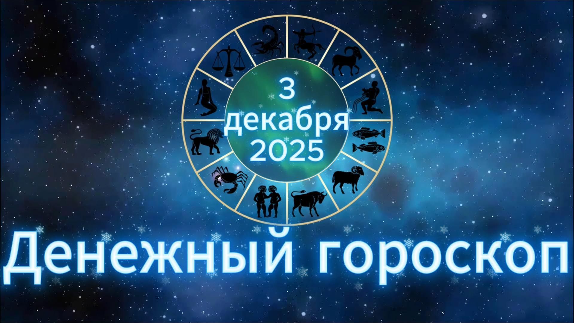 Денежный гороскоп на 3 декабря 2025 года смотреть онлайн