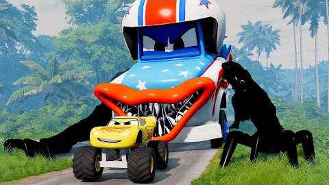 Эпический побег от Зомби Молнии Маккуина Пожирателя, Мэтра Великого Пожирателя_BeamNG.Drive смотреть онлайн