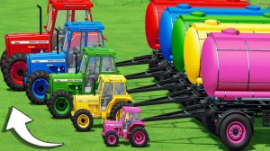Разноцветные Машинки, Грузовики и самосвалы для Детей! Мультики про Машинки и Трактора — Катаемся!
