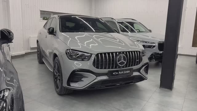 Обзор Mercedes-AMG GLE53 Coupe 2024. Alpine Grey, Black. Автомобиль в продаже.