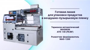 Линия для упаковки продуктов в ВПП. Термонож ATR-140 (PE/BF) + размотчик-формирователь MAG-1200