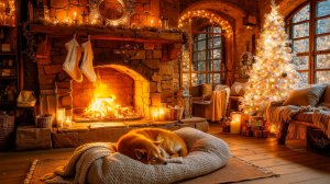 Рождественский вечер у камина ❄️🔥Треск камина с джазом на фоне