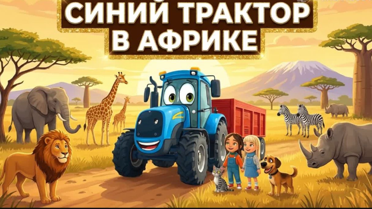 Синий трактор в Африке | Обучающая песня для малышей| Мультик смотреть онлайн