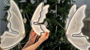 Видео инструкция Бабочки на елку светящиеся большие набор