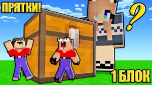 2 НУБА И ДЕВУШКА ПРО ИГРАЮТ В ПРЯТКИ В 1 БЛОК В МАЙНКРАФТ
