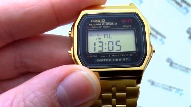 Настройка часов Casio illuminator в золотом цвете смотреть онлайн