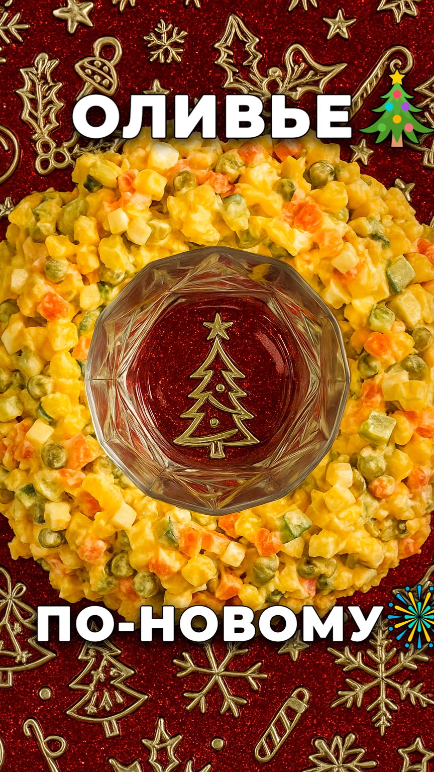 Новогодний ХИТ: Оливье по-новому. Рецепт 2025 🎄🥗 #shorts #праздничныйстол