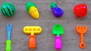 2Учим названия Фруктов и Овощей | Игрушечные Детские Инструменты  | Мультик |  Цвета и Цифры