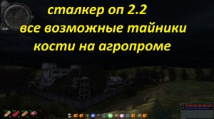 СТАЛКЕР ОП 2.2 ВСЕ ВОЗМОЖНЫЕ ТАЙНИКИ КОСТИ НА АГРОПРОМЕ
