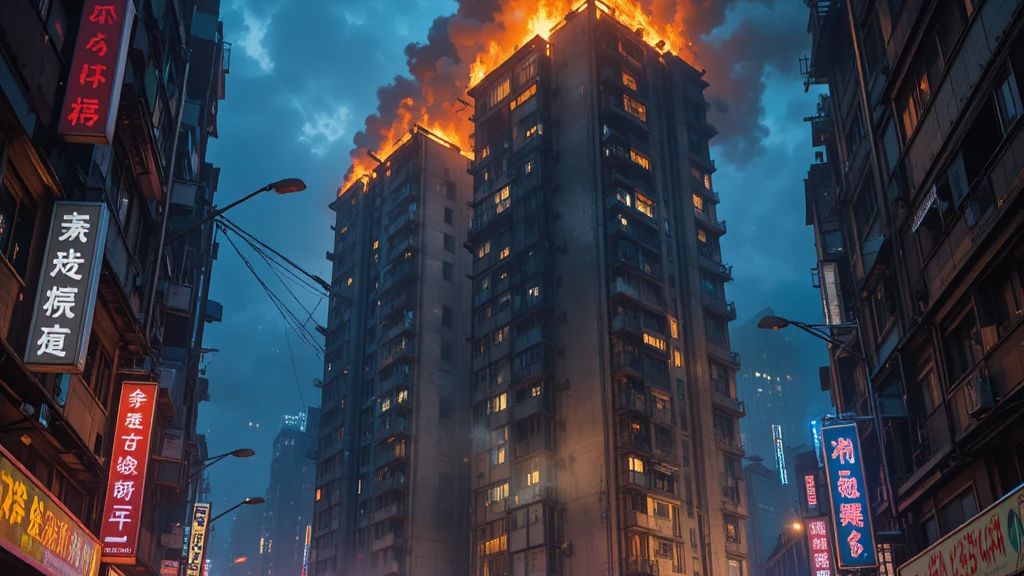 Последствия пожара в Гонконге