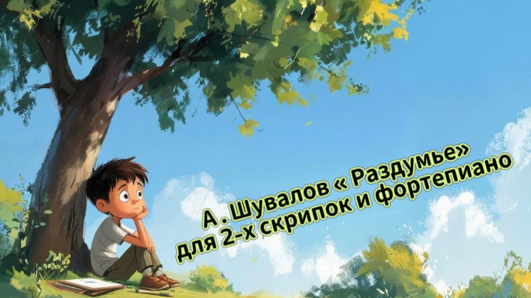 А . Шувалов « Раздумье» для 2-х скрипок и фортепиано