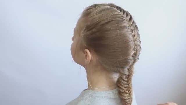 Прическа для школы на длинные волосы Колосок