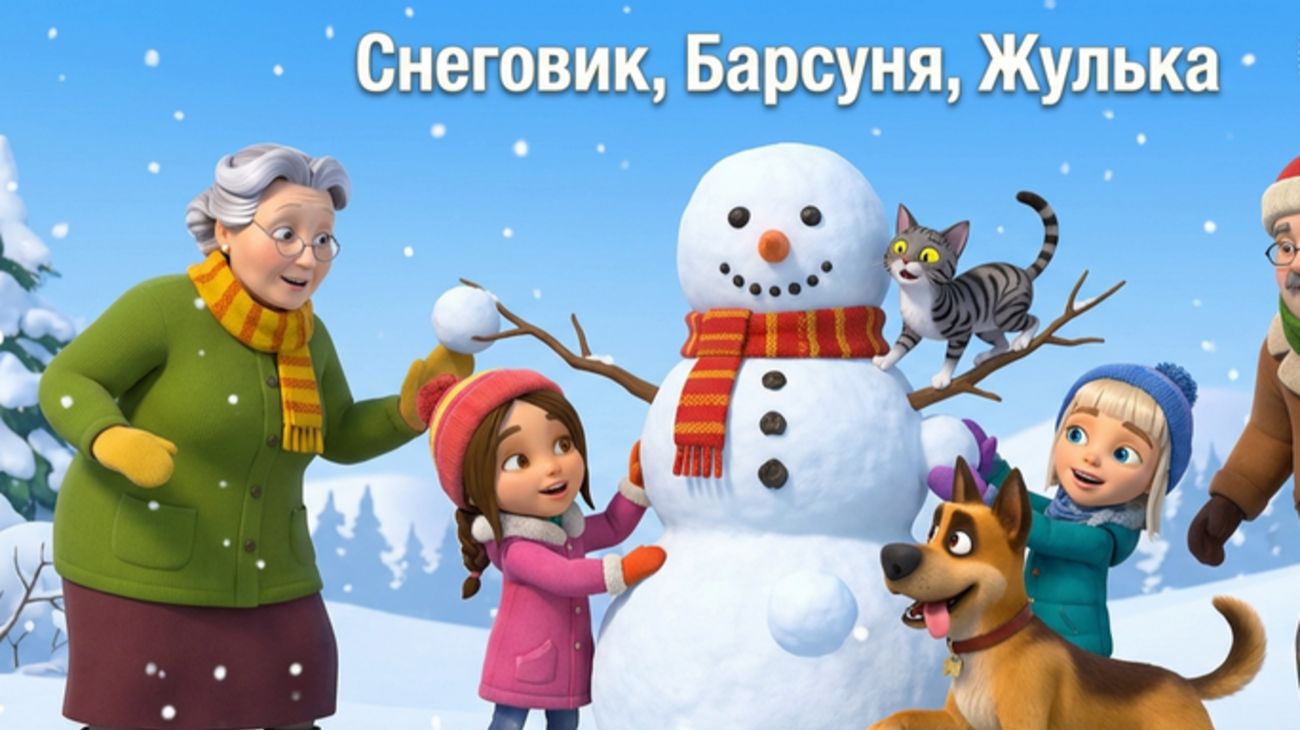 Снеговик, Барсуня и Жулька — Новогодняя сказка | Добрый мультфильм для детей 0+ смотреть онлайн
