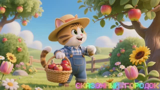 Весёлые животные помогают в саду 🍎🍇 Анимация для детей