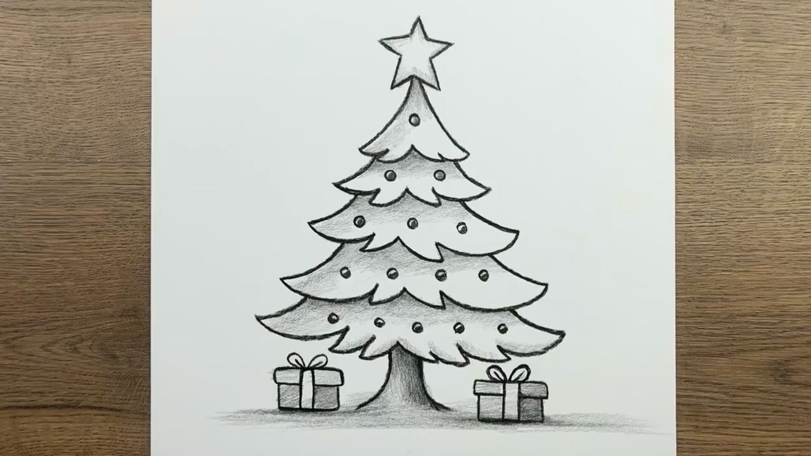 Как нарисовать простую Новогоднюю Ёлку, как нарисовать Новогодний Подарок поэтапно смотреть онлайн