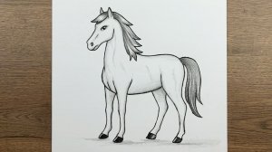 Как нарисовать Лошадь поэтапно простым карандашом, урок рисования для начинающих