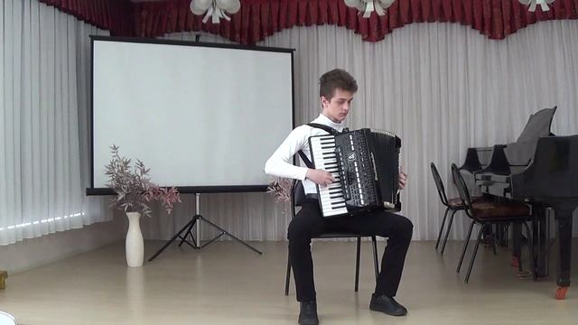 Дм. и Д Покрассы «Казаки в Берлине» орб. Б.Огурцова и Е. Лёвина испол. Карантиниди Олег, 14 лет.