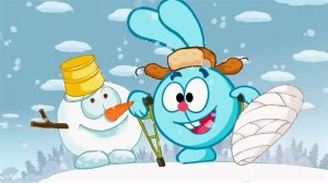 Смешарики! Помоги Ежику Собрать Снеговика!