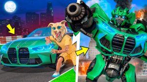 МОЯ МАШИНА СТАЛА ТРАНСФОРМЕРОМ В ГТА 5 ! БМВ ФЛЕЙЗИНА СТАЛА РОБОТОМ ! ( 3 ЧАСТЬ)