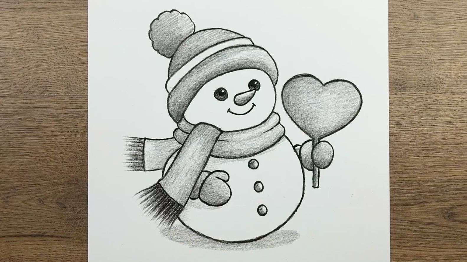Как нарисовать Милого Снеговика шаг за шагом Простые рисунки Карандашом смотреть онлайн