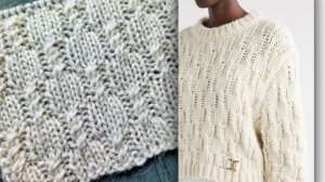 Красивый рельефный узор со жгутиками ⭐️ Узор джемпера Chloe