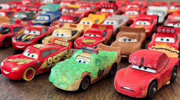 Молния Маквин 2025! Новые эксклюзивные машинки Тачки + гонка на треке. McQueen Cars toys