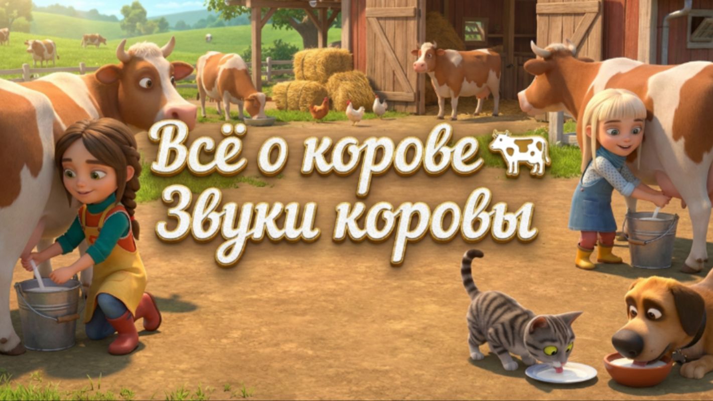 Всё о корове 🐄 Звуки коровы | Мультфильм для детей смотреть онлайн