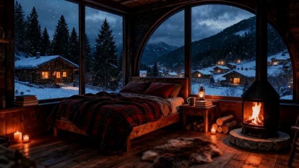 Шум Метели и Звук Камина. Приятные звуки для сна и чтения.