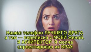 Нашел телефон ЛУЧШЕГО ДРУГА, а там переписка с МОЕЙ женой.  Я молча спроектировал их КРАХ