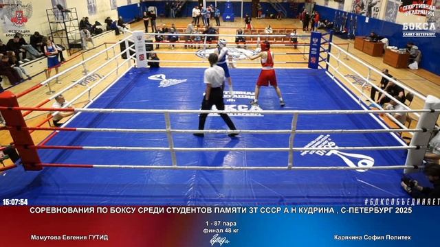 87 финал 48 кг Мамутова Евгения ГУТИД Карякина София Политех