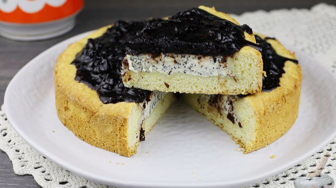 Песочный пирог с творожно-маковой начинкой и вареньем смотреть онлайн