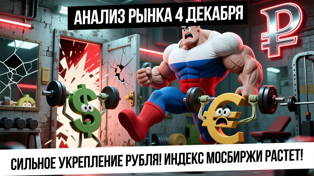 Анализ рынка 4 декабря. Сильное укрепление рубля! Что будет дальше? Индекс Мосбиржи растет! смотреть онлайн