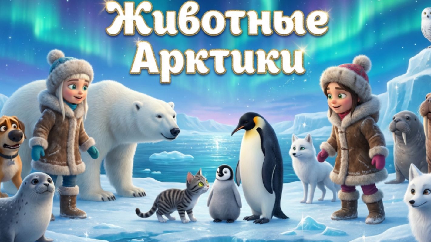 Животные Арктики ❄️ Звуки северных животных для малышей | Развивающее видео 0+ смотреть онлайн
